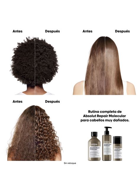 Set Profesional Reparación Shampoo 300 ml + Máscara con Enjuague 250 ml Absolut Repair Molecular-3
