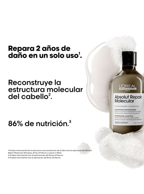Set Profesional Reparación Shampoo 300 ml + Máscara con Enjuague 250 ml Absolut Repair Molecular-1