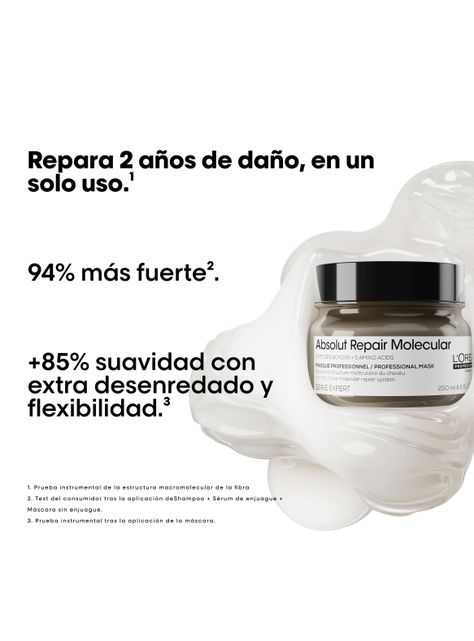 Set Profesional Reparación Shampoo 300 ml + Máscara con Enjuague 250 ml Absolut Repair Molecular-2