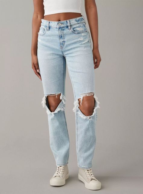 Jeans Stretch Ankle Straight Roturas-0