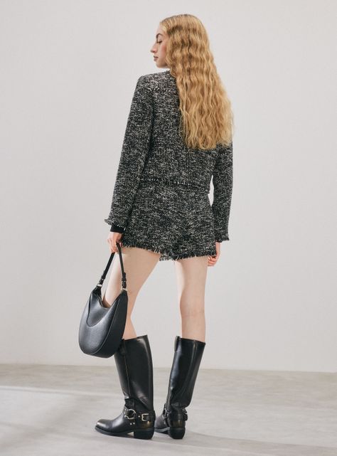 Falda Pantalón Tipo Skort Tweed-5