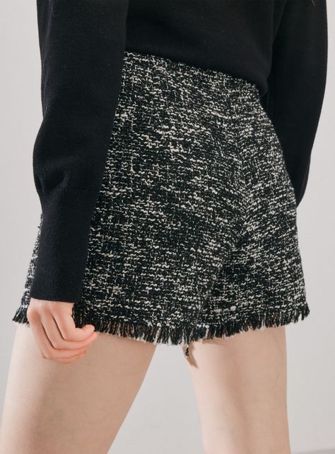 Falda Pantalón Tipo Skort Tweed-3