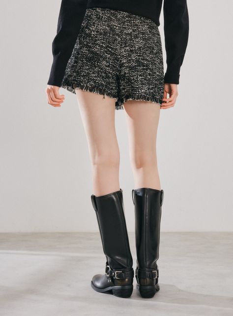 Falda Pantalón Tipo Skort Tweed-1