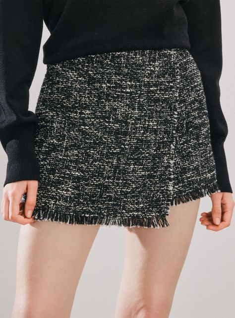Falda Pantalón Tipo Skort Tweed-2