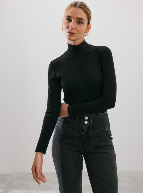 Polera Body Cuello Alto Ajustado-0