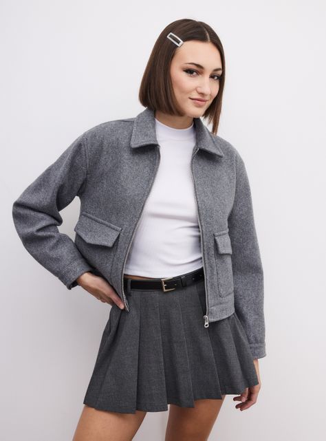 Chaqueta Crop Jaspeada Tacto Suave-0