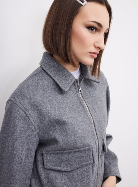 Chaqueta Crop Jaspeada Tacto Suave-2