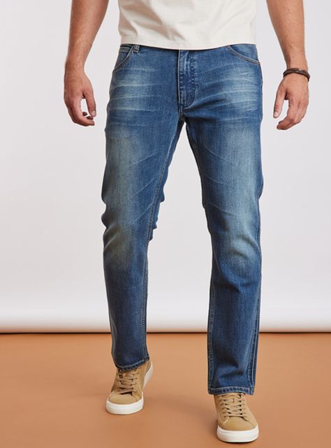 Jeans Regular Fit Tiro Medio-0