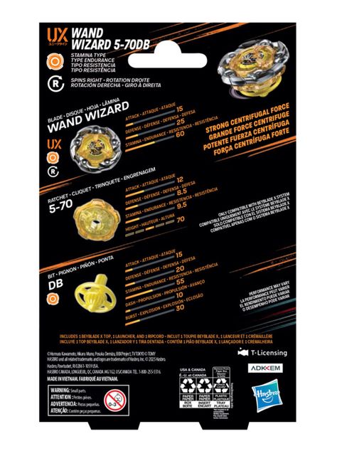 Trompo Beyblade X Kit de Refuerzo Wand Wizard 5-70DB UX-5