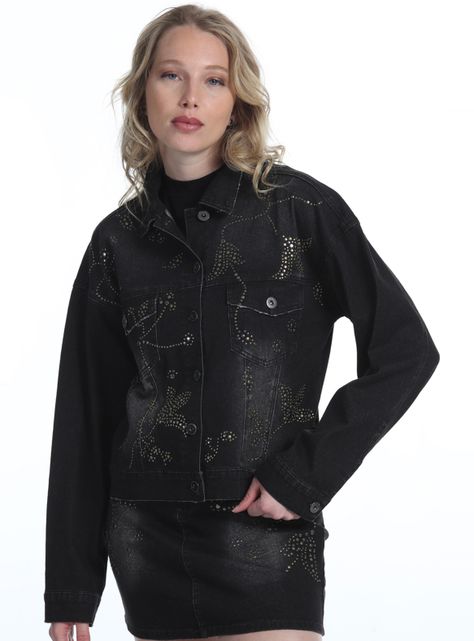 Chaqueta Trucker Tachas-0