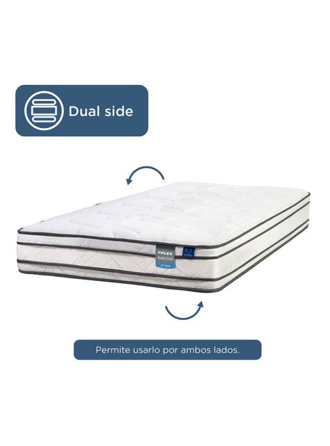 Cama Europea Innova 1.5 Plazas Box + Respaldo Royal Negro + Velador Rover-3