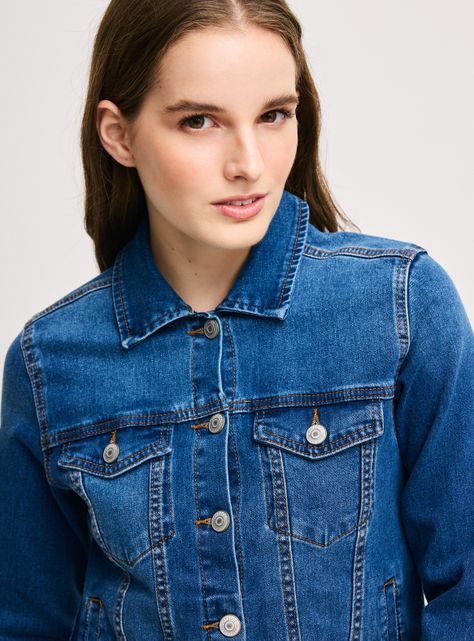 Chaqueta Clásica Mangas Color Denim-2
