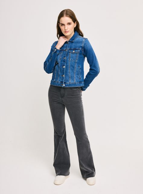 Chaqueta Clásica Mangas Color Denim-4