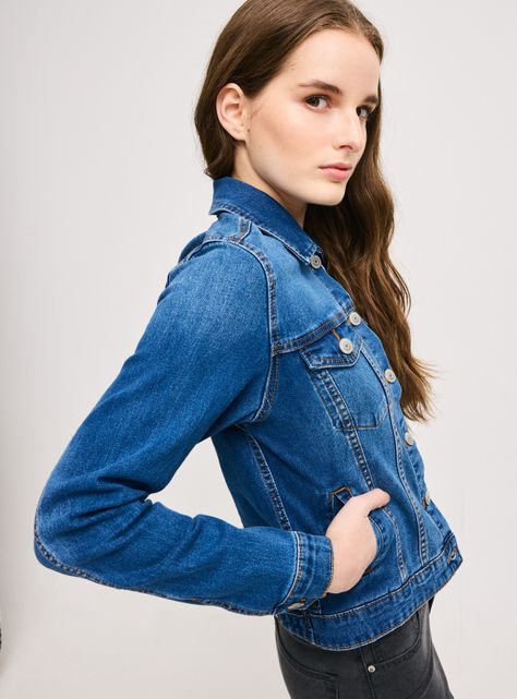 Chaqueta Clásica Mangas Color Denim-3