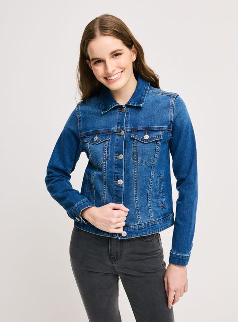 Chaqueta Clásica Mangas Color Denim-0