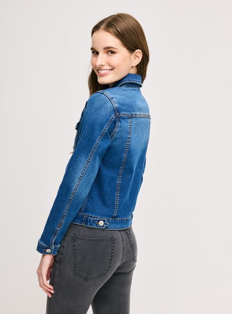 Chaqueta Clásica Mangas Color Denim-1