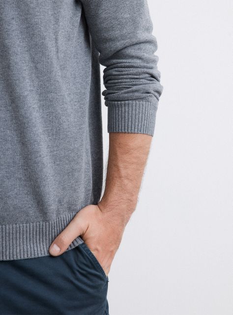 Sweater Algodón Cuello V Regular Fit-3