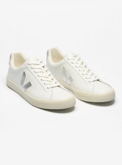 Zapatilla Urbana Esplar Leather White Silver Mujer-1