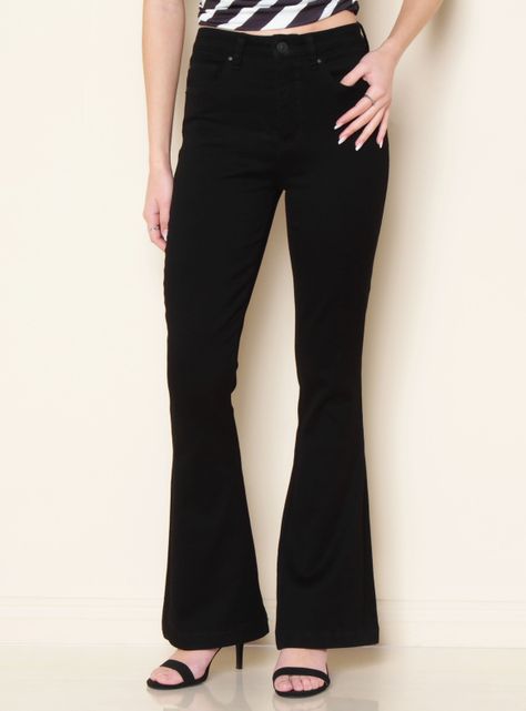 Jeans Wide Leg Tiro Alto con Botón 7-0