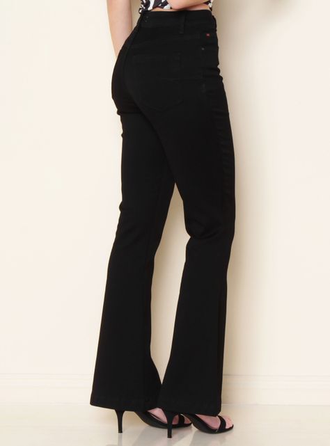 Jeans Wide Leg Tiro Alto con Botón 7-1