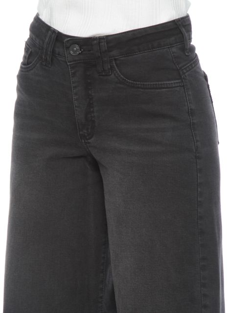 Jeans Wide Leg Tiro Alto Pretina Básica-2
