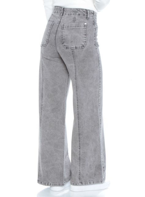 Jeans Wide Leg Tiro Alto Pretina Corte Central-1