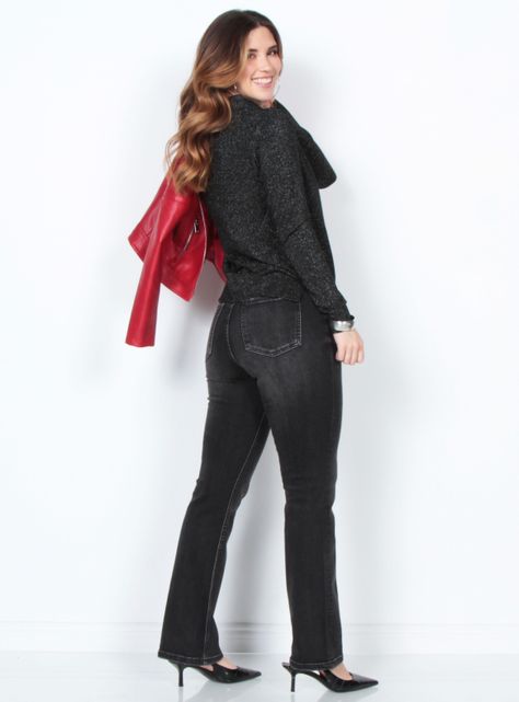 Sweater Lurex Manga Larga con Cuello Alto-4