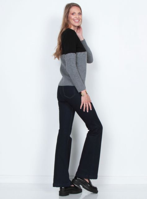 Sweater Manga Larga Bitono Escote Redondo-4