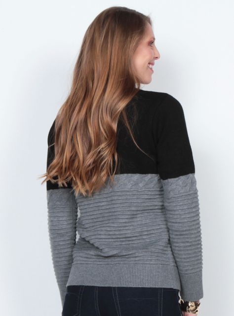 Sweater Manga Larga Bitono Escote Redondo-1