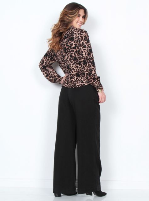 Blusa Manga Larga Cuello Camisero Bolsillo Delantero-4