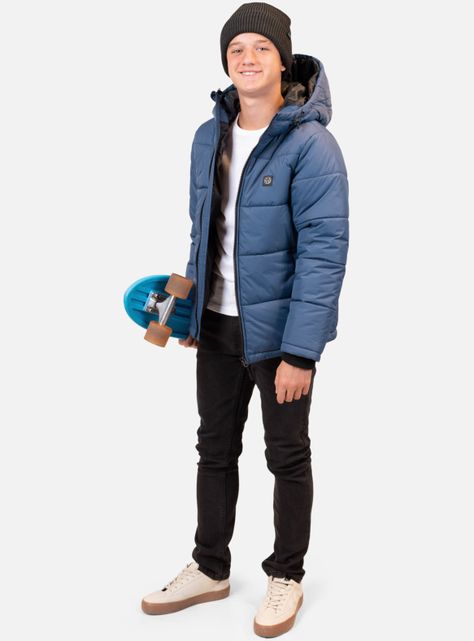 Parka Acolchada Básica con Capucha-4