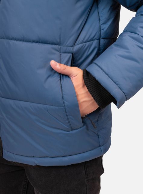 Parka Acolchada Básica con Capucha-2