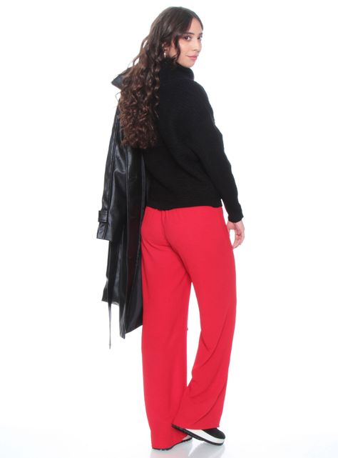 Sweater Manga Larga Sólido con Cuello Alto Color-4