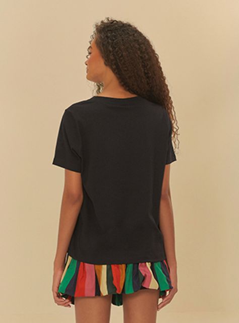 Polera Estampada de Manga Corta Color-1