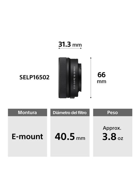 Cámara Digital Mirrorless APS-C ILCE-6400K A6400 + Lente SELP16502-2