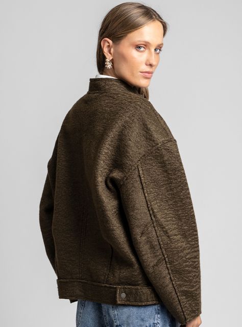 Chaqueta Lara Café Cuello Mao-1