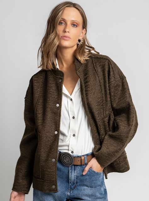 Chaqueta Lara Café Cuello Mao-0