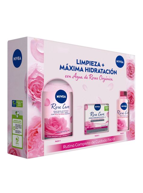 Pack Nivea Roses Care Micelar + Crema Día + Mist-1