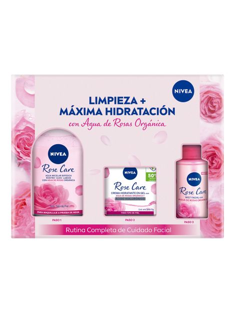 Pack Nivea Roses Care Micelar + Crema Día + Mist-0