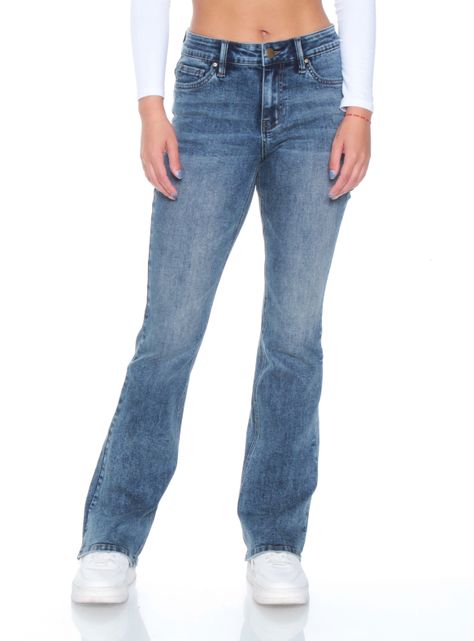 Jeans Recto de Tiro Medio y Pretina Básica 1 Botón-0