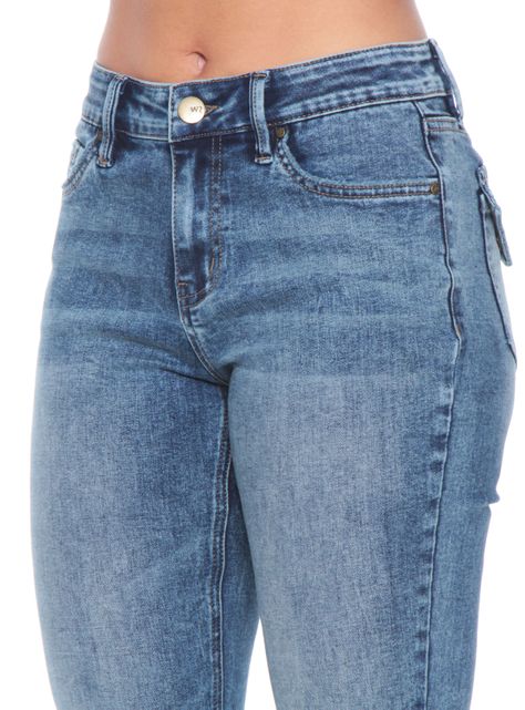 Jeans Recto de Tiro Medio y Pretina Básica 1 Botón-2