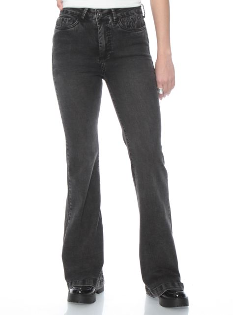 Jeans Diseño Flare Tiro Alto Push Up-0