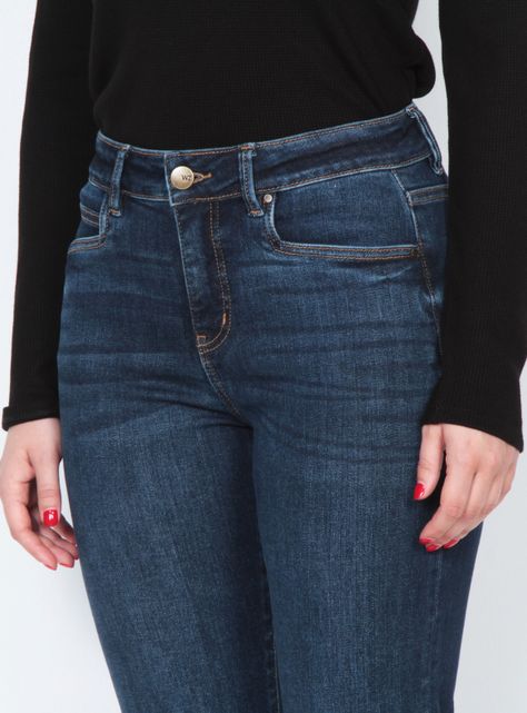 Jeans Recto Tiro Alto con Botón-2