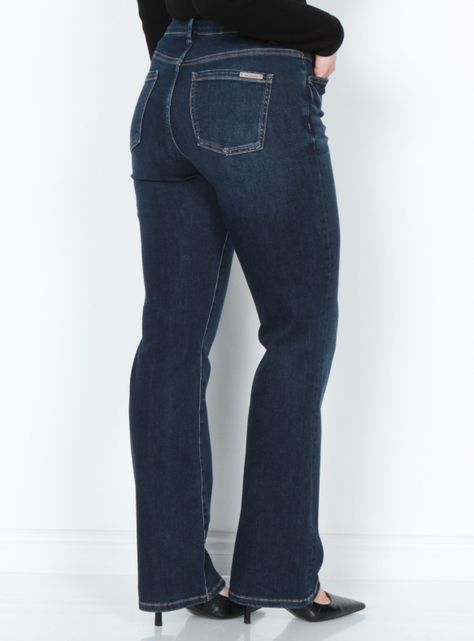 Jeans Recto Tiro Alto con Botón-1