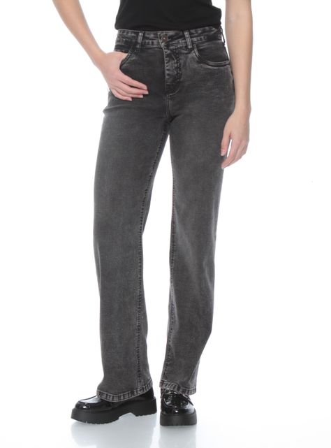Jeans Recto Tiro Alto con Pretina Bootcut-0