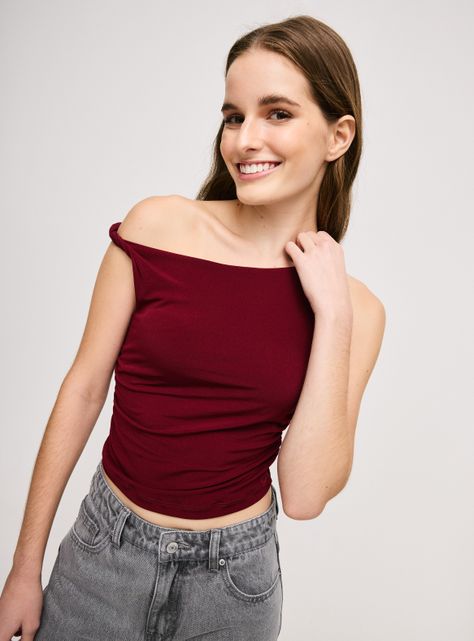 Polera Asimétrica Manga Caída-0