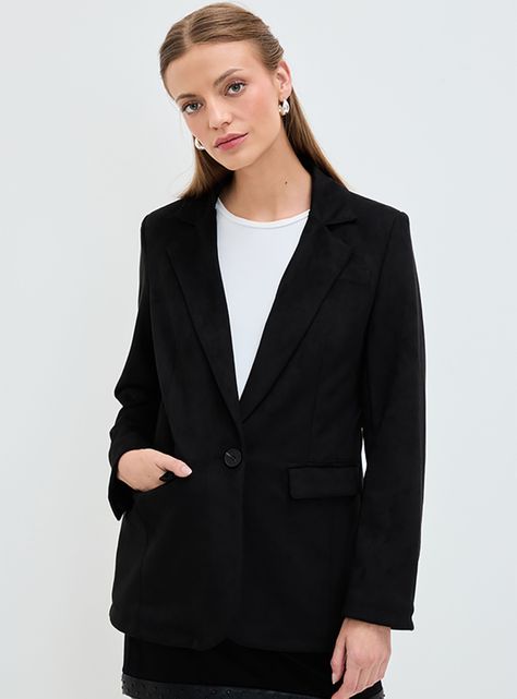 Blazer Liso 3 Botones Color Sólido-0