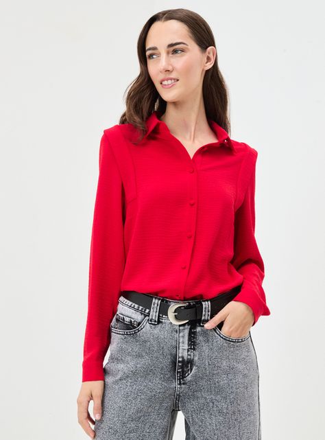 Blusa Manga Larga Cuello y Botones-0