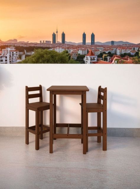 Juego Comedor Alto Bar 2 Sillas-4