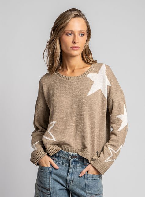Chaleco Estrellas Beige Crudo-0